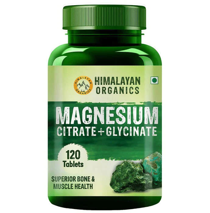 Himalayan Organics Magnesium Citrate+Glycinate Tablets - 120 Tabs