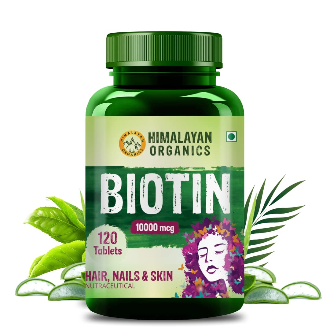 Himalayan Organics Biotin 10000 mcg Tablets - 120 Tabs