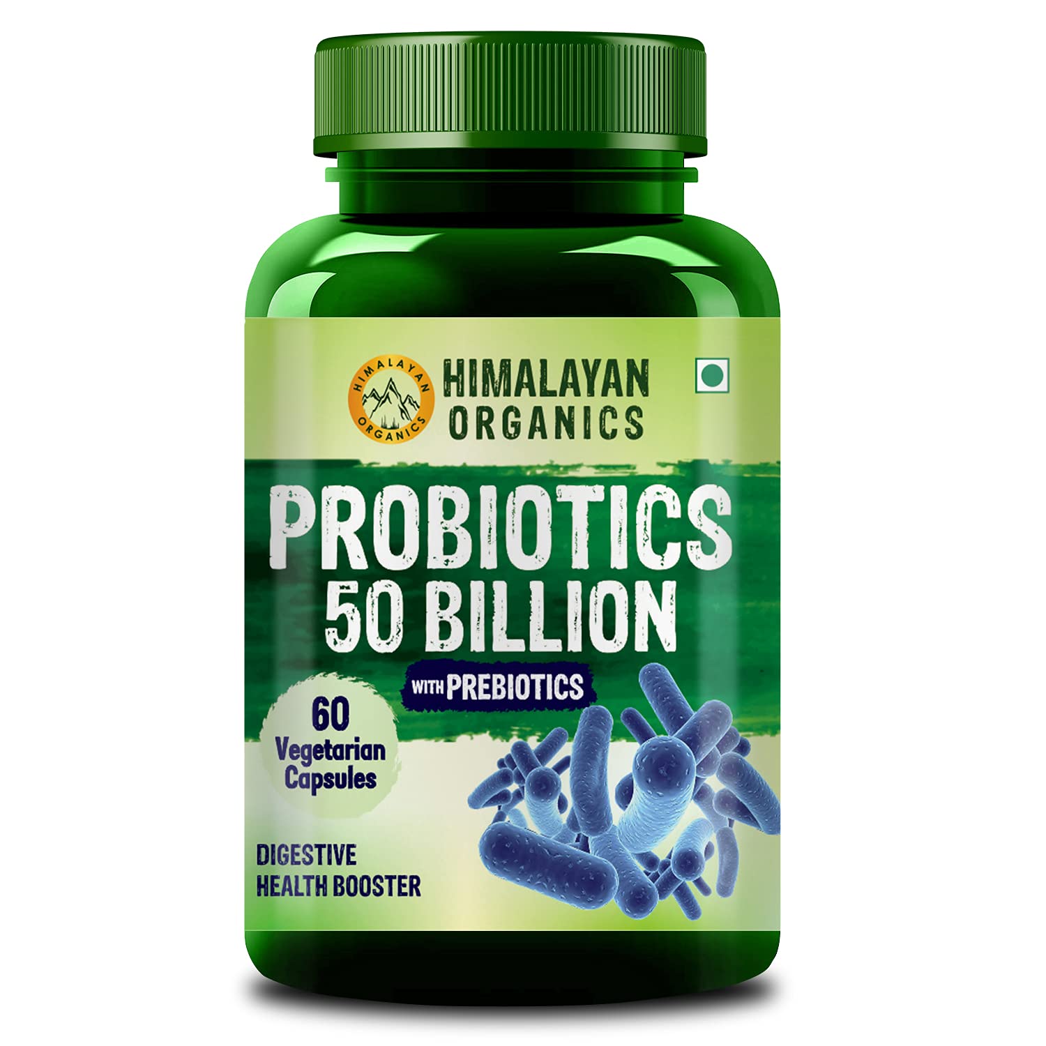 Himalayan Organics Probiotics Supplement 50 billion Prebiotics Capsules - 60 Caps