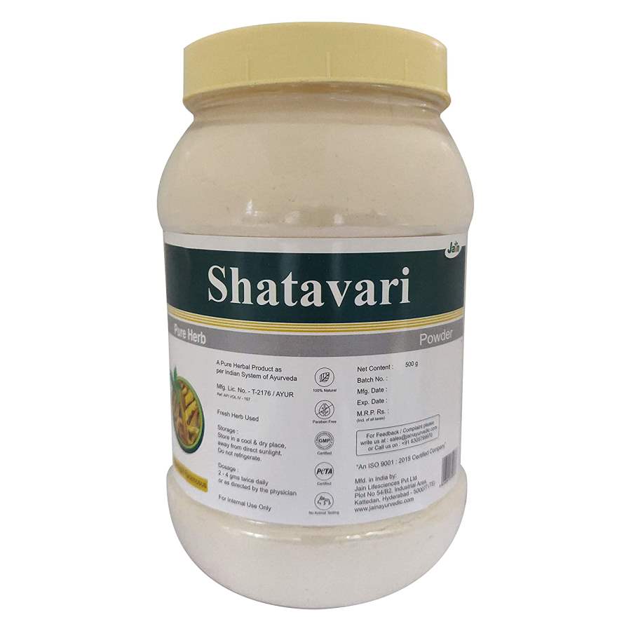 Jain Ayurveda Shatavari Asparagus Racemosus Pure Powder - 500 GM