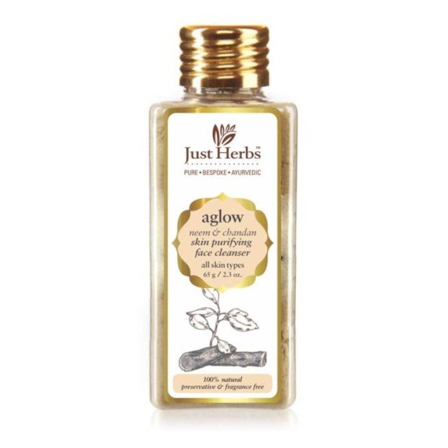 Just Herbs Aglow Neem Chandan Skin Purifying Face Cleanser - 65 GM