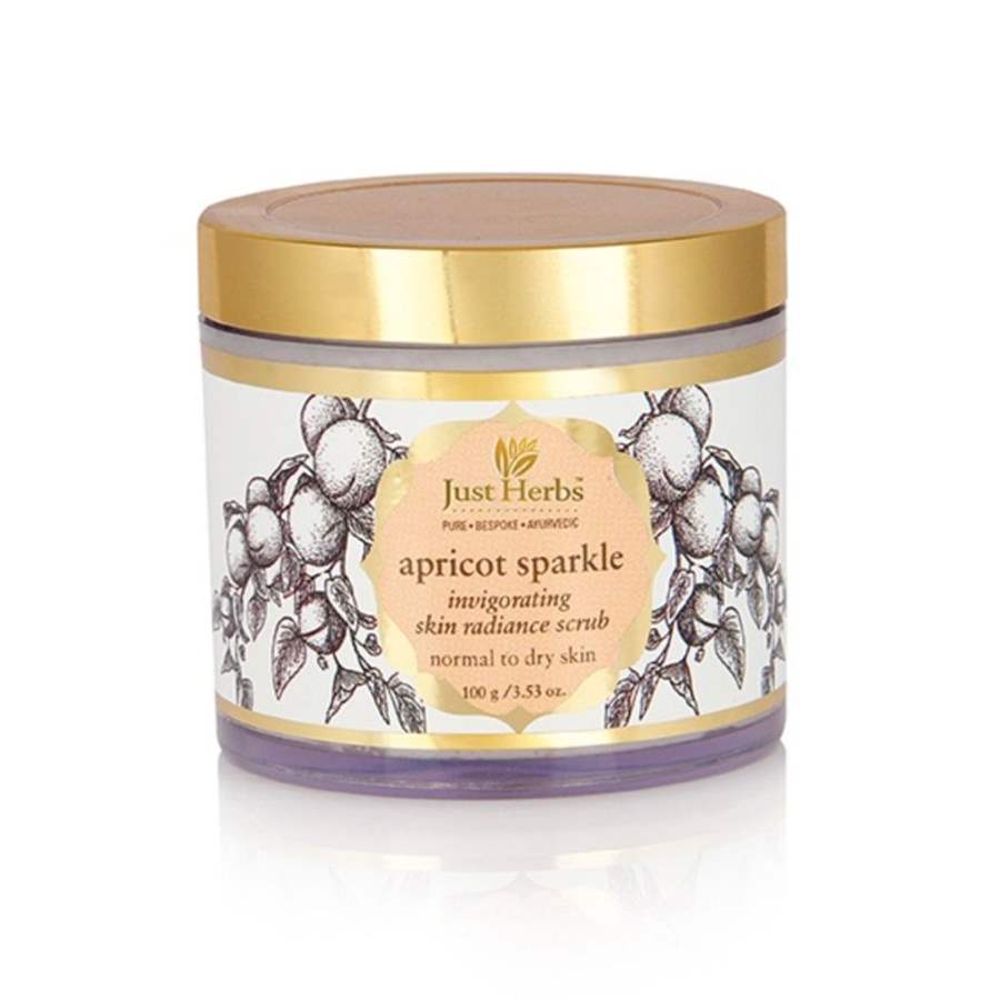 Just Herbs Apricot Sparkle Invigorating Skin Radiance Scrub - 100 GM