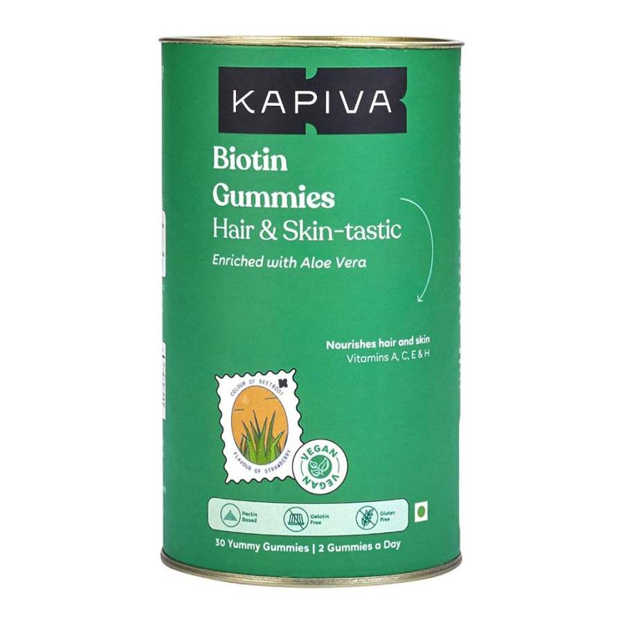 Kapiva Biotin Gummies Biotin Supplement infused with Aloe Vera - 30 Pills