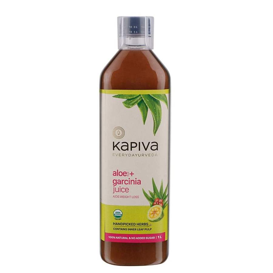 Kapiva 100% Aloe Vera (USDA) + Garcinia Juice Aids Weight Loss No Added Sugar - 1 Ltr