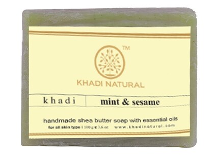 Khadi Natural Mint and Sesame Seeds Soap - 100 GM