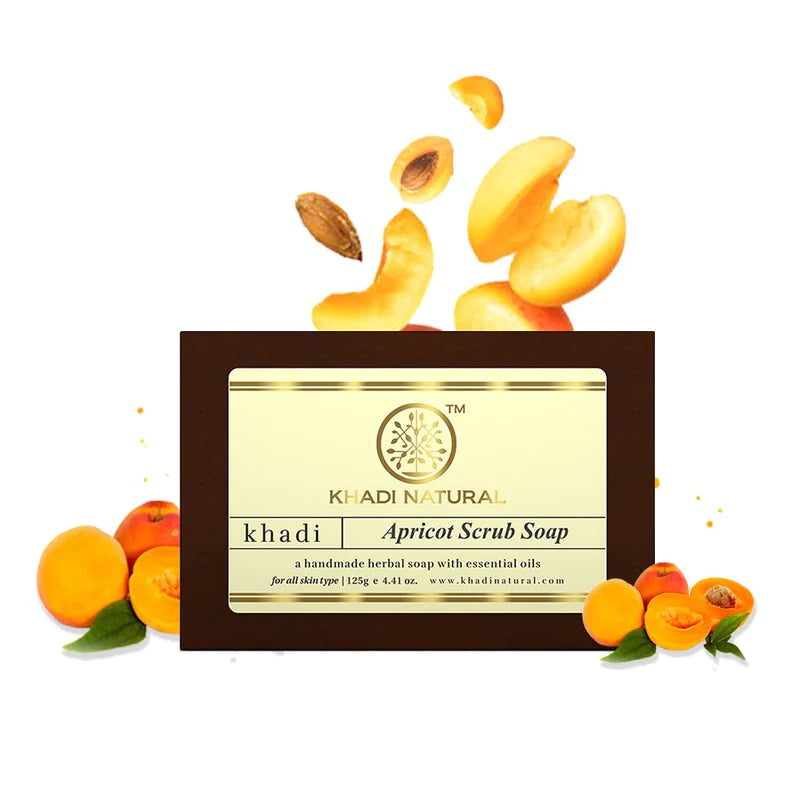 Khadi Natural Apricot Scrub Soap - 125 GM