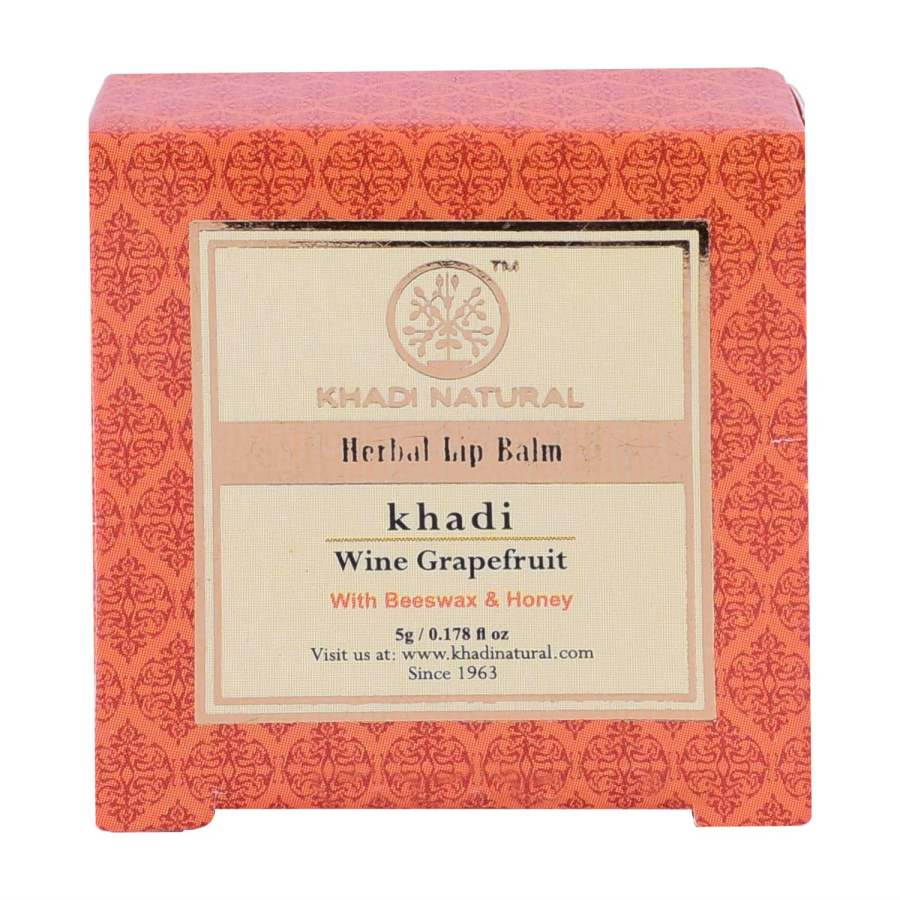 Khadi Natural Wine Grapefruit Herbal Lip Balm with Beeswax & Honey - 5GM