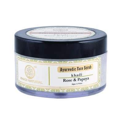 Khadi Natural Face Scrub Rose & Papaya - 50 GM