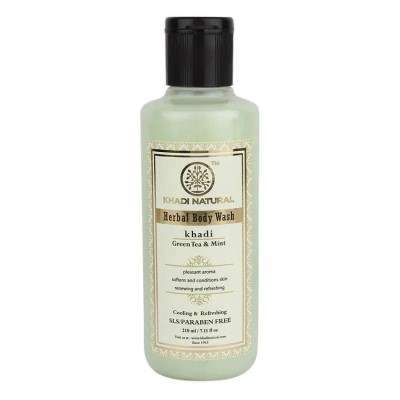 Khadi Natural Green Tea & Mint Body Wash SLS & Paraben Free - 210 ML