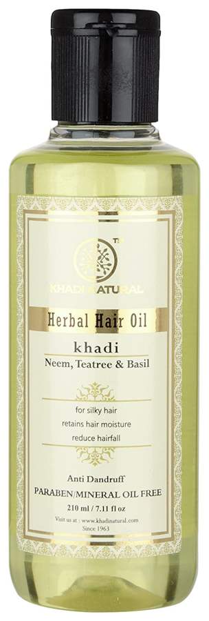 Khadi Natural Neem, Teatree and Basil Herbal Hair Oil - 210 ML