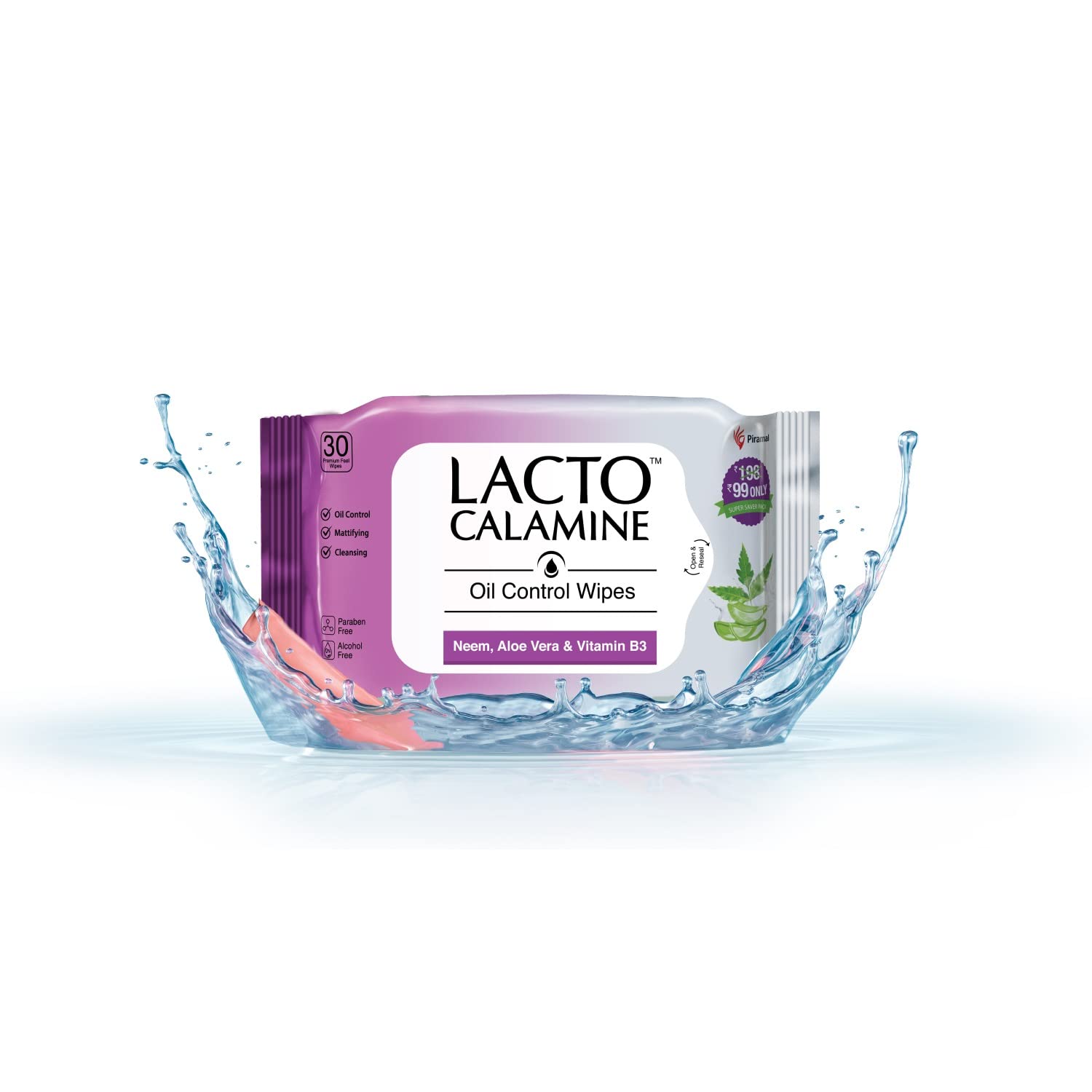 Lacto Calamine Oil Control Face Wipes - 30 Count