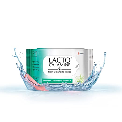 Lacto Calamine Daily Cleansing Face Wipes - 25 Count