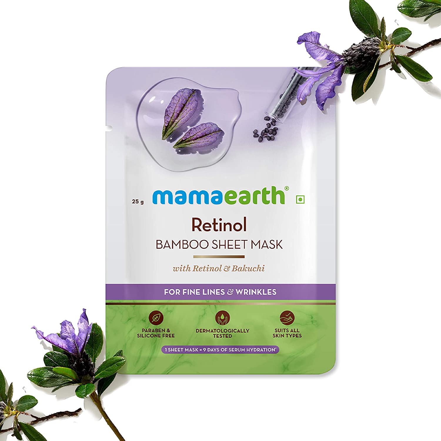 MamaEarth Retinol Bamboo Sheet Mask For Fine Lines & Wrinkles - 25 GM