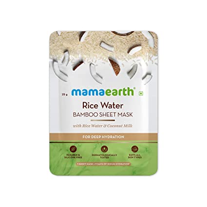 MamaEarth Rice Water Bamboo Sheet Mask - 25 GM