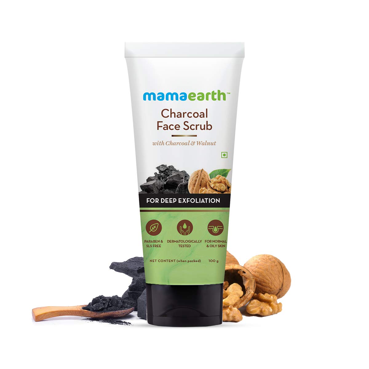 MamaEarth Charcoal Face Scrub - 100 GM