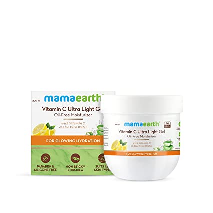 MamaEarth Vitamin C Ultra Light Gel Oil-Free Moisturizer For Glowing Hydration - 200 ML