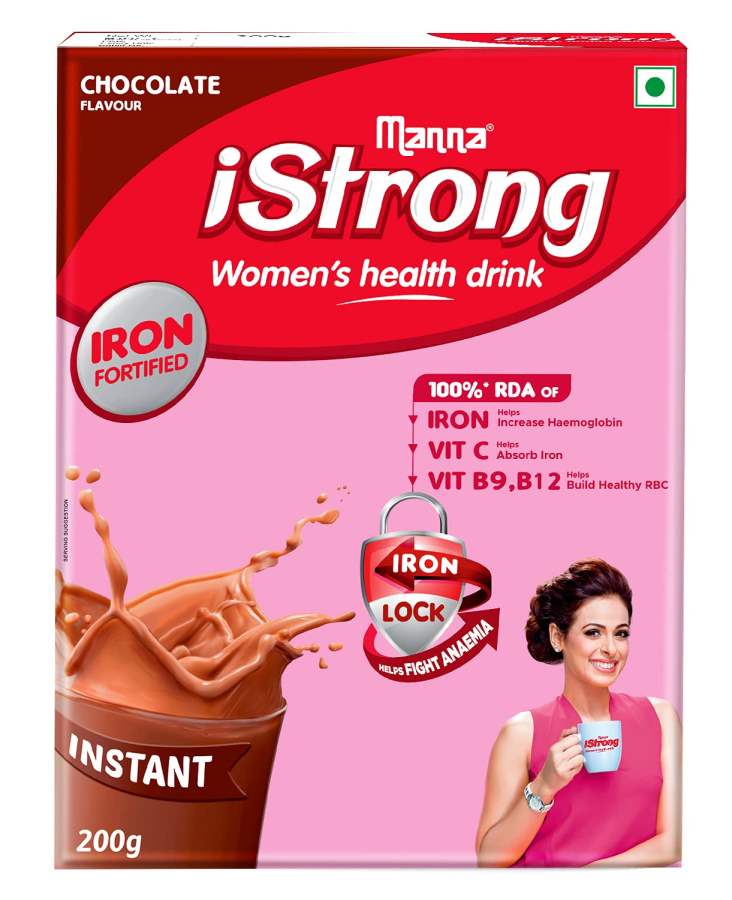 Manna Istrong Womens Nutrition Drink Fortified With Iron Chocolate Flavour - 200 GM