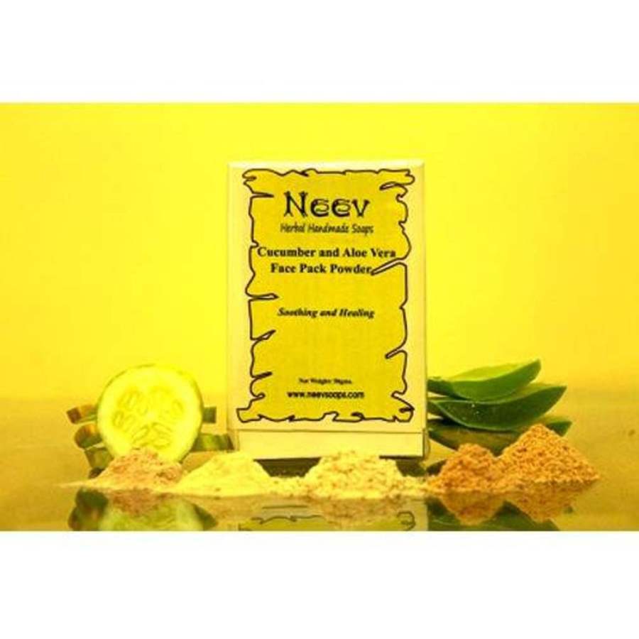 Neev Herbal Cucumber and Aloe Vera Face Pack Powder Soothing and Healing - 50 GM