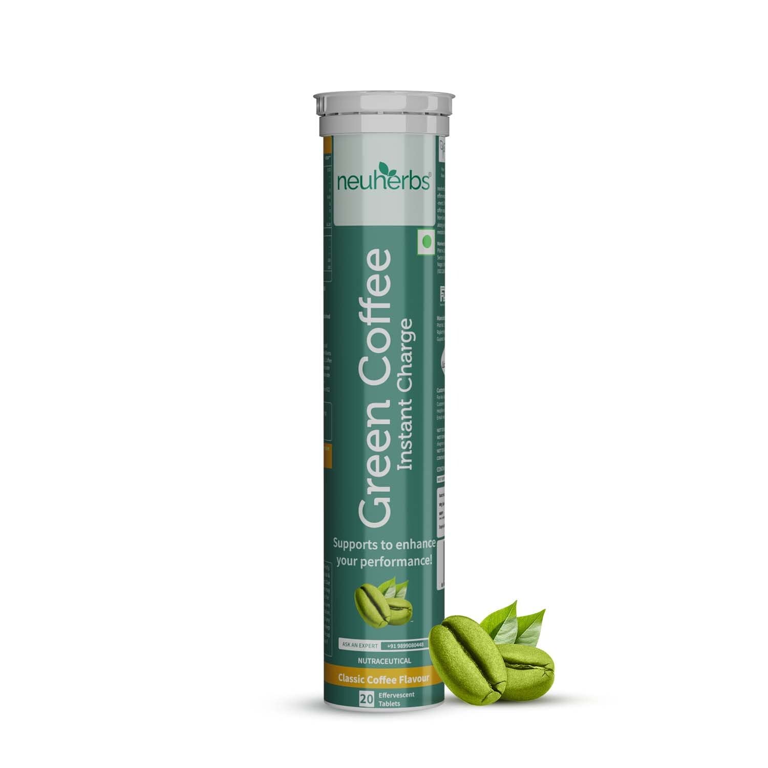 Neuherbs Green Coffee Instant Charge Coffee - 20 tabs