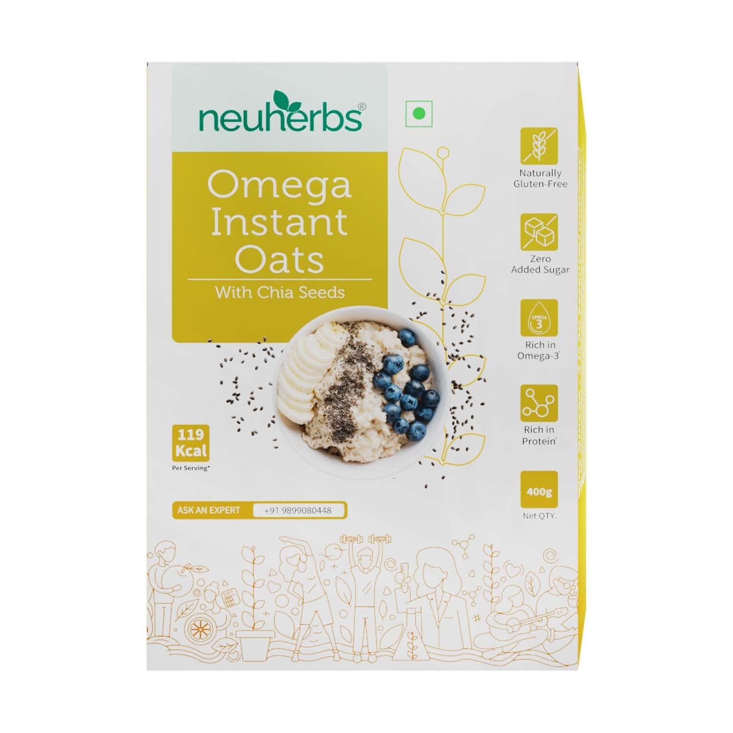 Neuherbs Omega Instant Oats - 400 gm