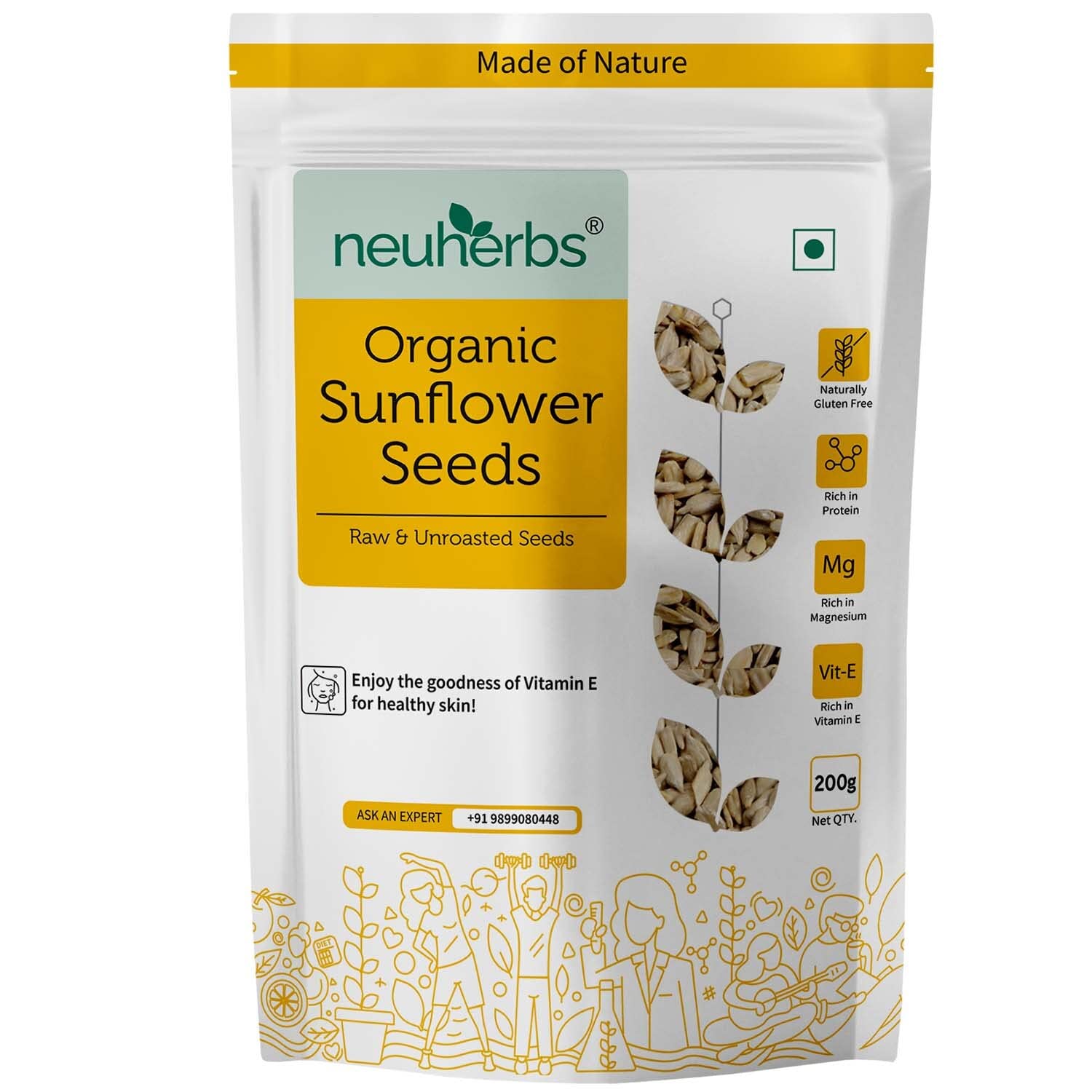 Neuherbs Organic Sunflower Seeds - 200 GM