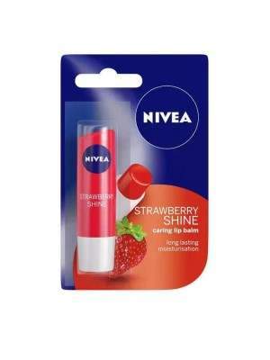 Nivea Strawberry Shine Long Lasting Moisturisation Caring Lip Balm - 4.8 g