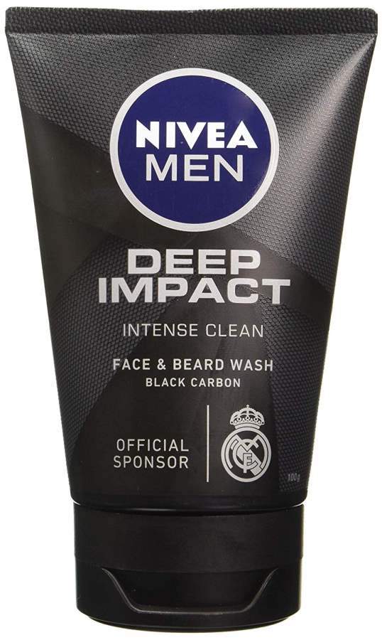 Nivea Men Deep Impact Intense Clean Face & Beard Wash with Black Carbon - 100 GM