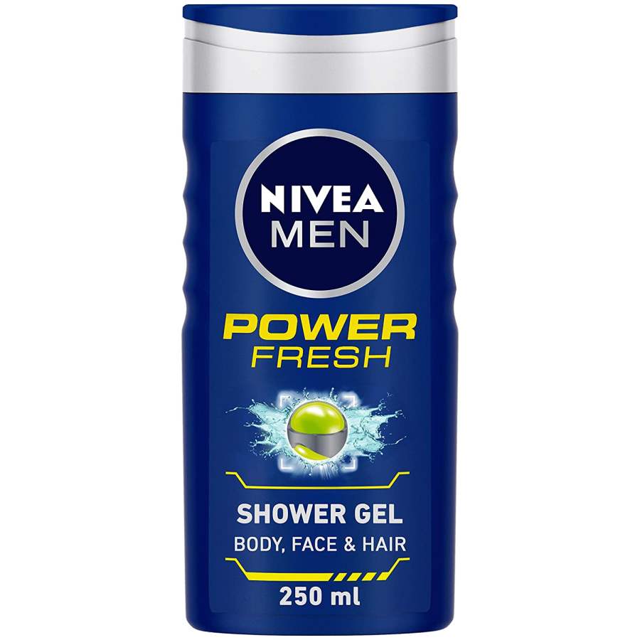 Nivea Men Power Refresh Shower Gel for Body Face & Hair - 250 ML