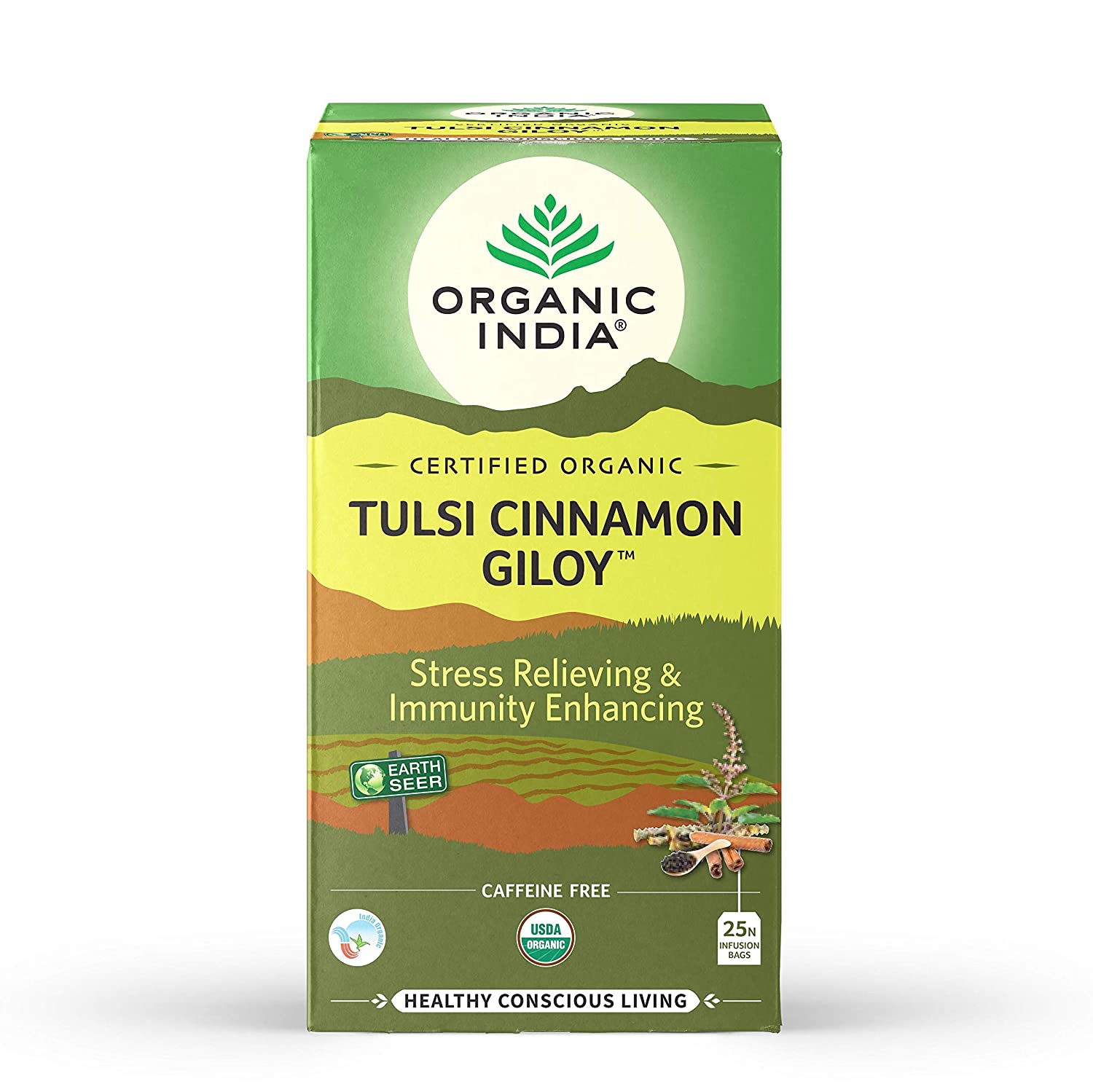 Organic India Tulsi Cinnamon Giloy Tea - 25 Tea Bags