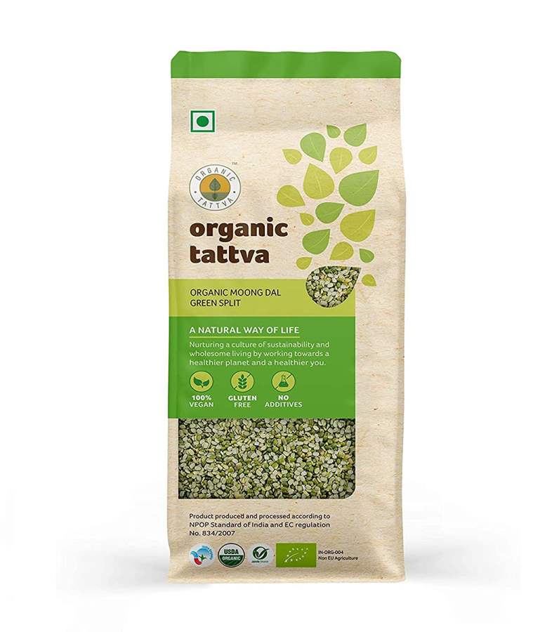 Organic Tattva Moong Dal Green Split - 500 GM