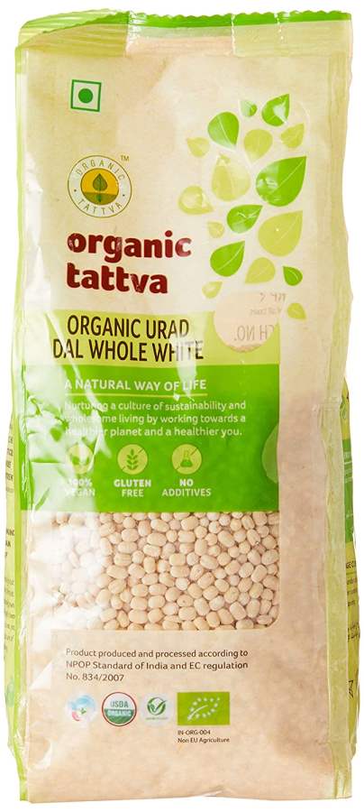 Organic Tattva Urad Dal Whole White - 500 GM