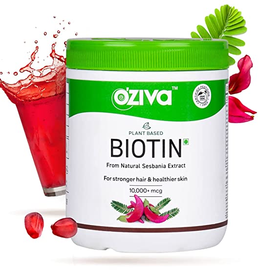 OZiva Plant Based Biotin 10,000 + mcg - 125 GM