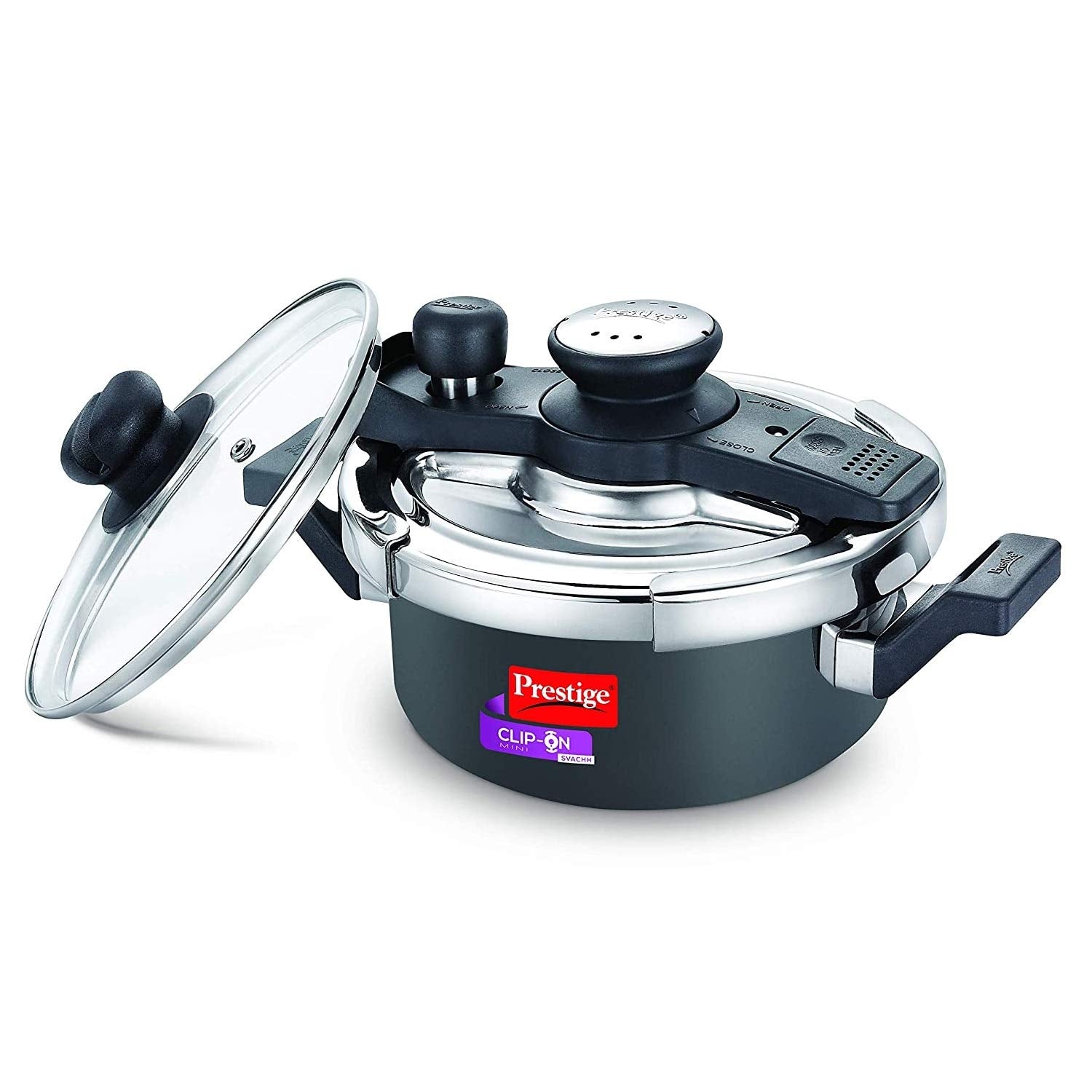 Prestige Clip_On Mini Svachh Pressure Cooker Hard Anodised - 2 L