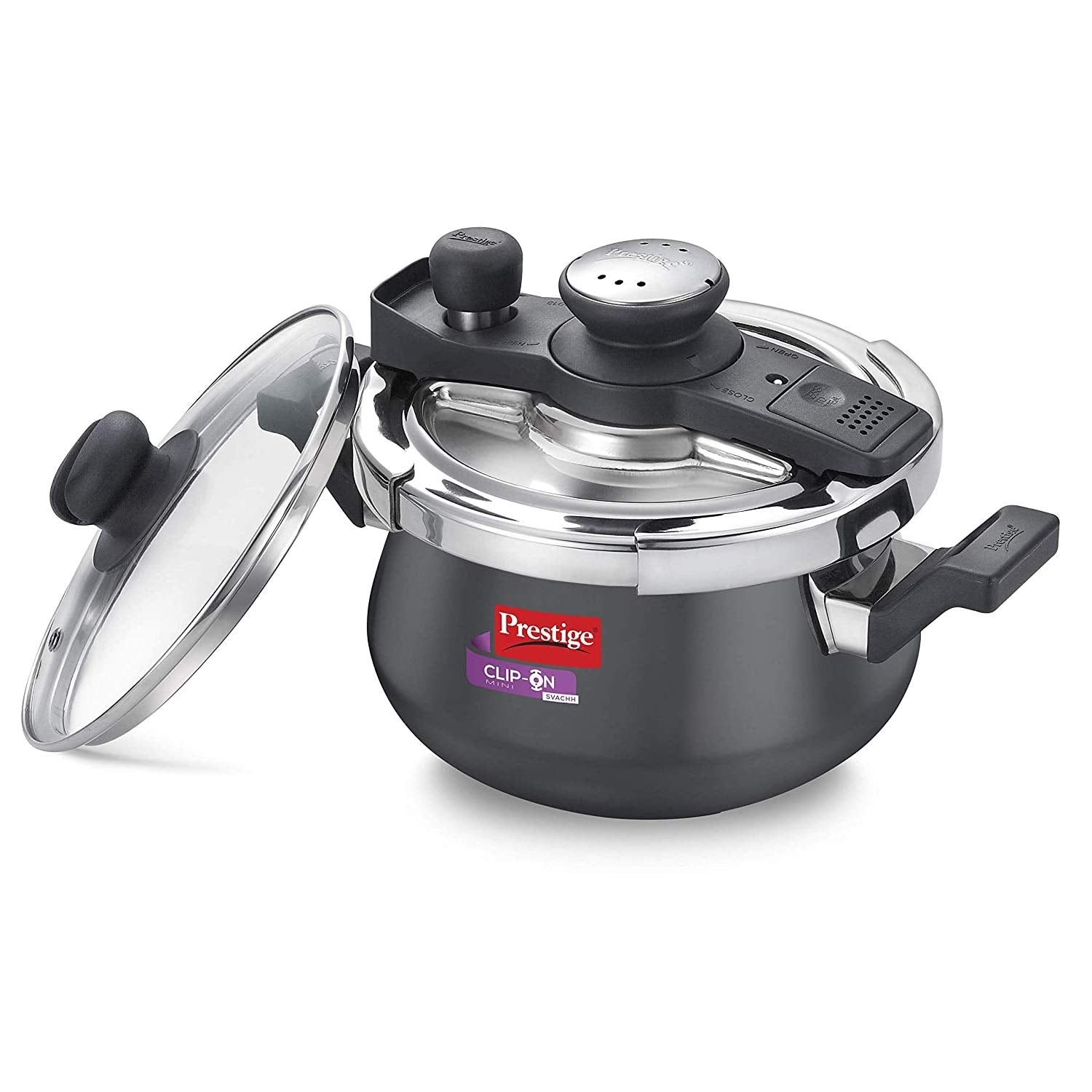 Prestige Clip_On Svachh Pressure Cooker Hard Anodised Handi - 3 L