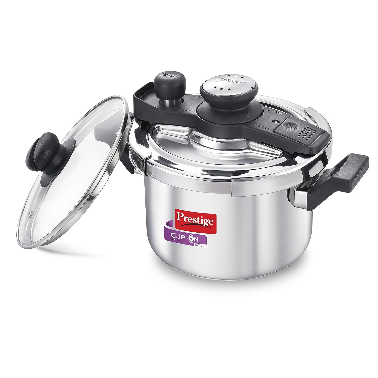 Prestige Clip_On Svachh Pressure Cooker Stainless Steel - 3 L