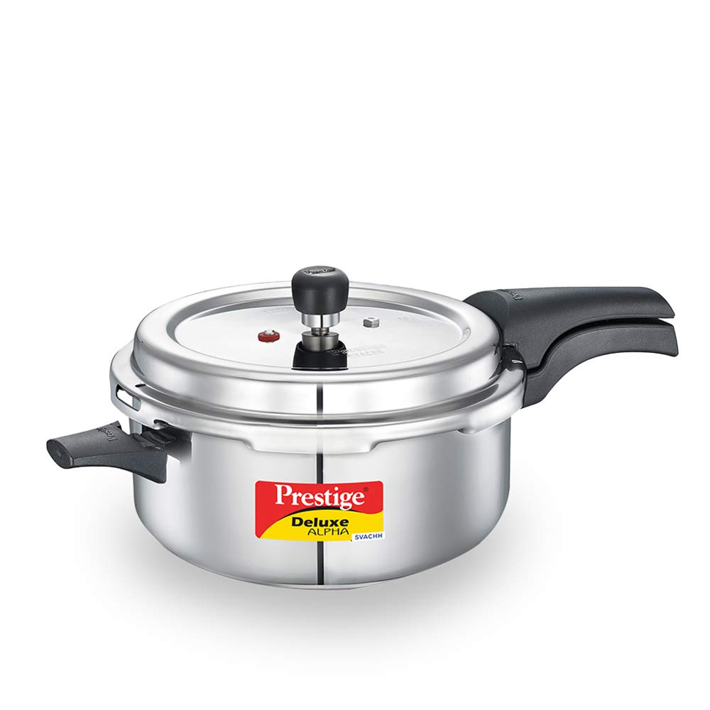 Prestige Deluxe Alpha Svachh Stainless Steel Pressure Cooker Deep Pan - 5 L