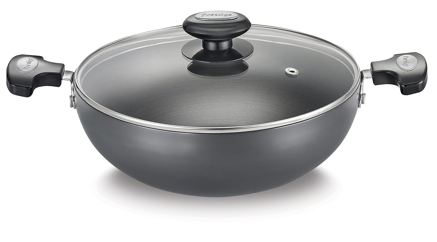 Prestige Hard Anodised Plus Kadai with Glass Lid - 20 CM