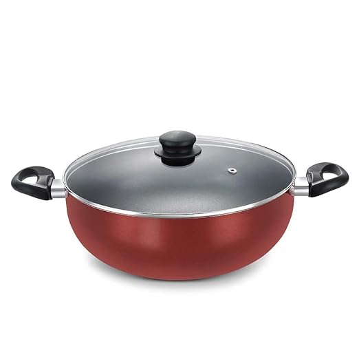 Prestige Omega Deluxe Kadai with Glass Lid - 24 CM