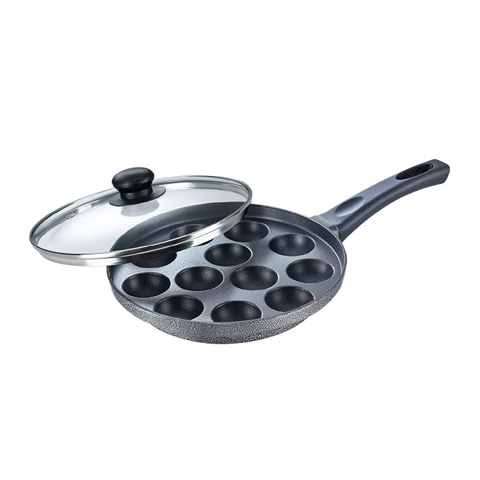 Prestige Omega Select Plus Nonstick Paniyarakkal with Lid - 24 CM