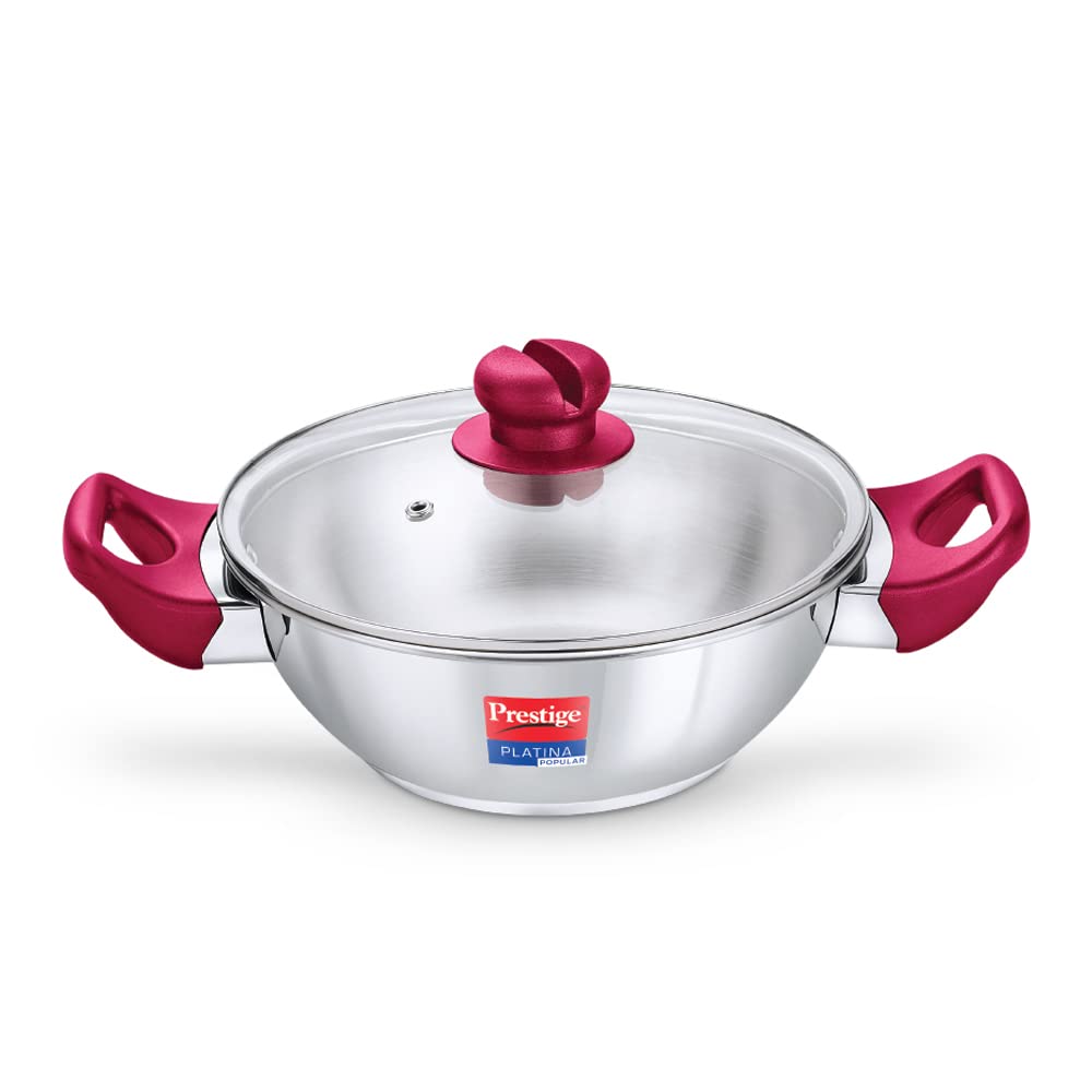 Prestige Platina Popular Kadai with Stainless Steel Lid - 20 CM