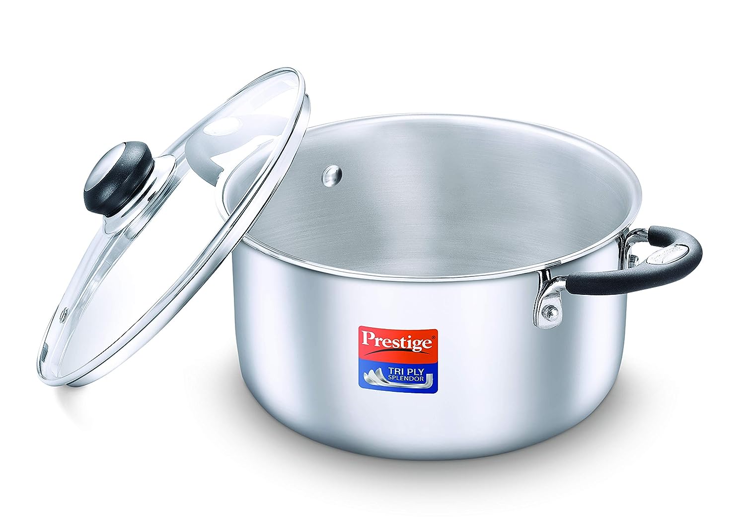 Prestige Tri-Ply Splendor Stainless Steel Casserole with Glass Lid - 3.25 L