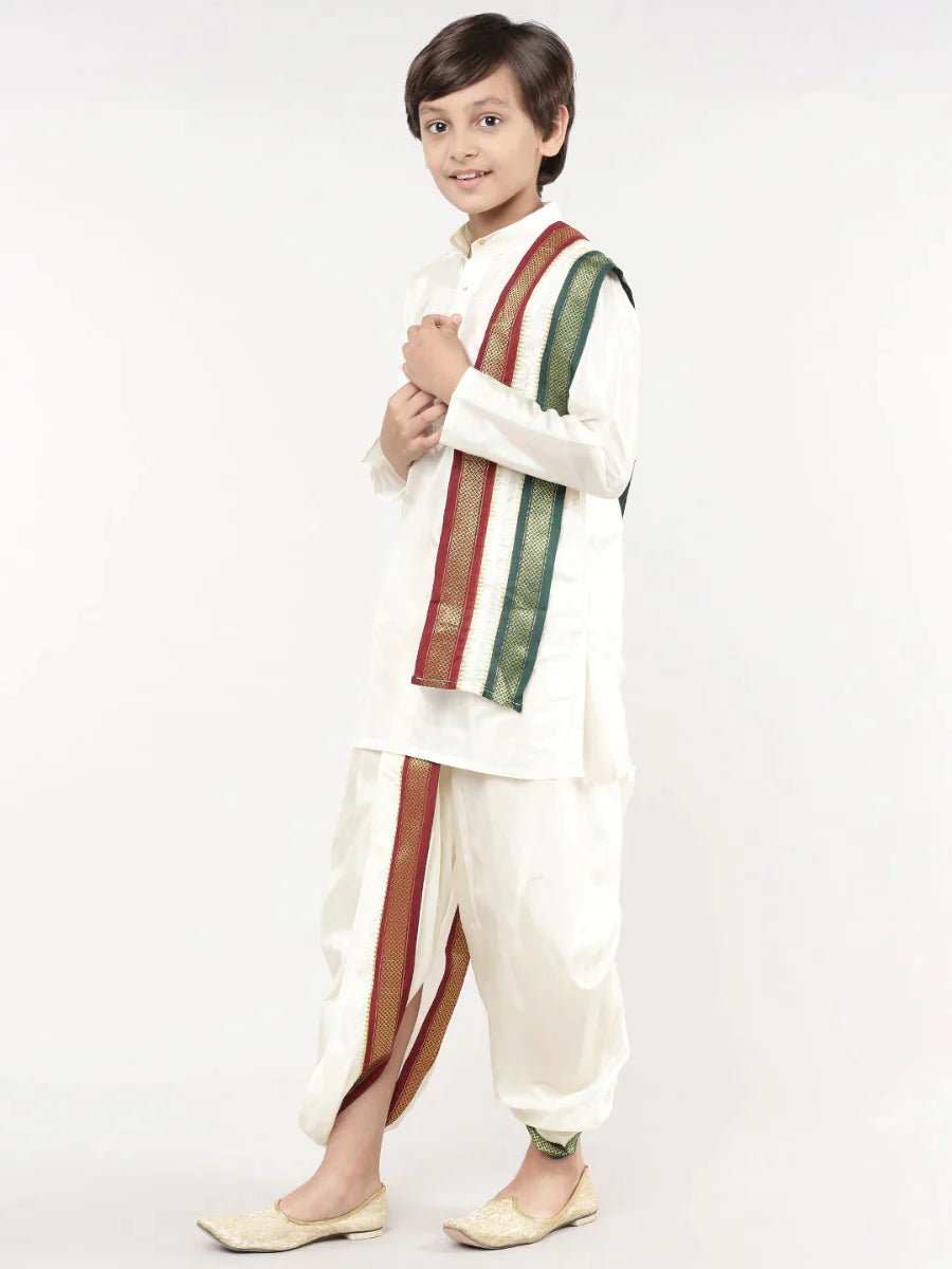 Ramraj Boys Soft Silk Kurta Panchakacham Set