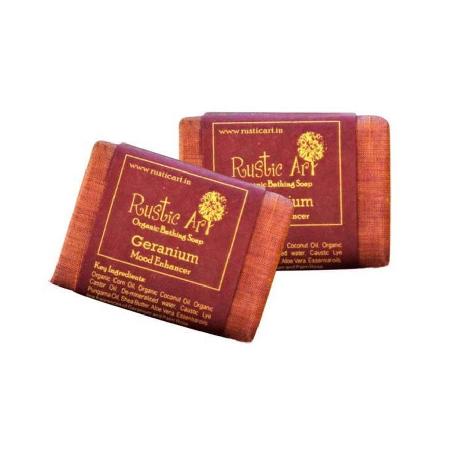 Rustic Art Geranium Soap - 100 GM