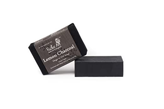 Rustic Art Lemon Charcoal Soap - 100 GM