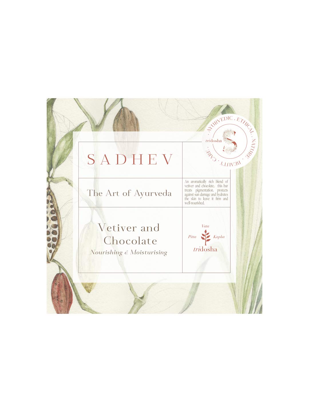 Sadhev Moisturising Bathing Bar Vetiver & Chocolate - 125 GM