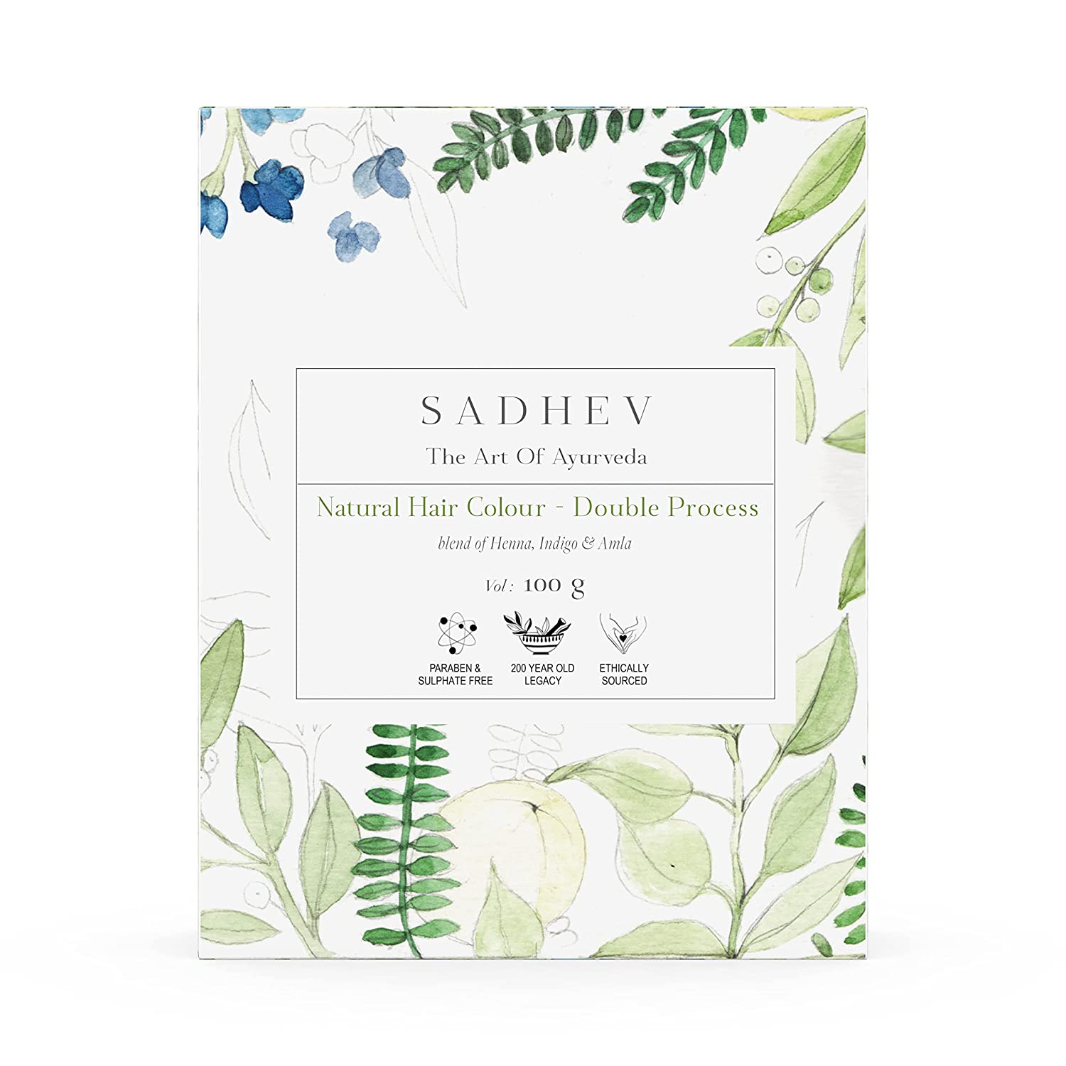 Sadhev Natural Hair Colour Double Process - 100 GM