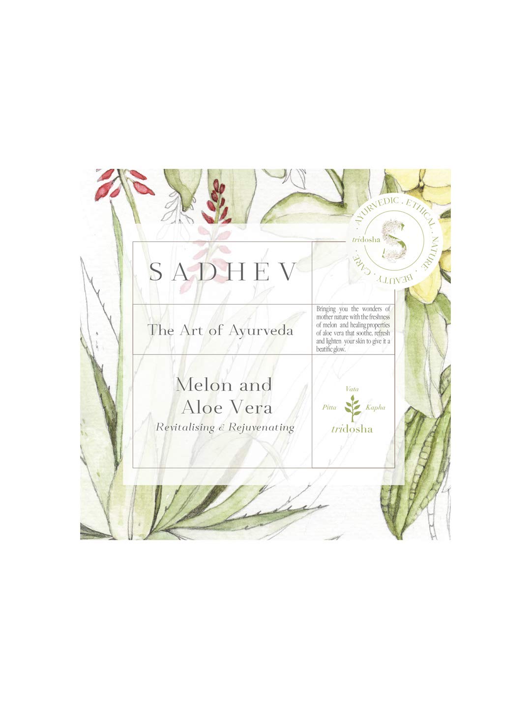 Sadhev Rejuvenating Bathing Bar Melon & Aloe Vera - 125 GM