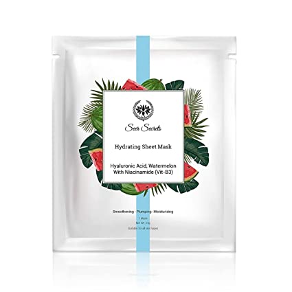 Seer Secrets Seer Secrets Hyaluronic Acid, Watermelon with Vitamin B3 Hydrating Sheet Mask - 24 GM