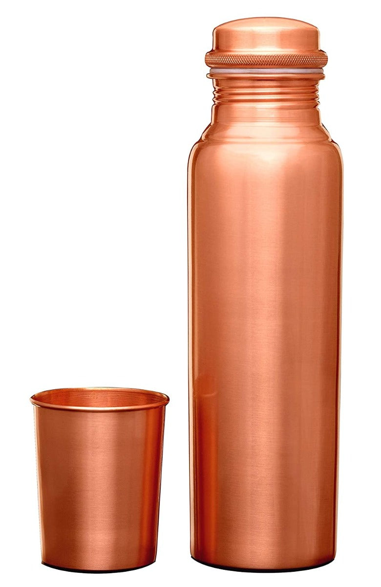 Signoraware Copper Bottle With Glass - 275 ML