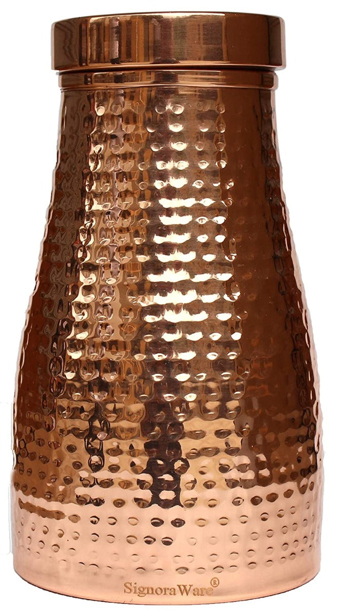 Signoraware Damaru Hammered Copper Bottle - 900 ML